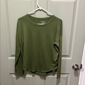 Time and Tru Olive Long Sleeve Shirt